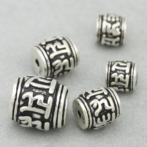 Ручная работа 925 Серебряный Тибетский ОМ МАНИ ПАДМЕ ГУМ бусы браслет с тибетской