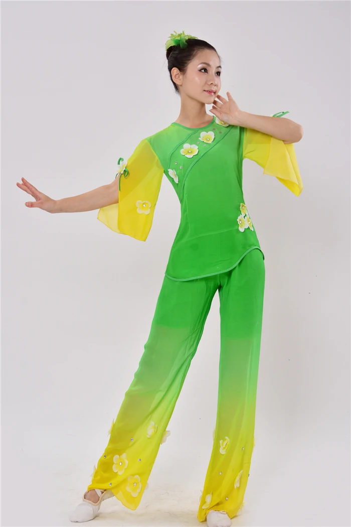 

Disfraces Hmong Clothes Dance Costumes New National Dance Costume Folk Fan Umbralle Yangko Classical Dress Jasmine Square