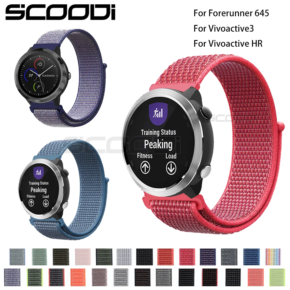Нейлоновый тканый ремешок для Garmin vivoactive3 HR, Смарт-часы, носимый браслет на запястье для Garmin Forerunner 645, музыкальный ремешок для часов