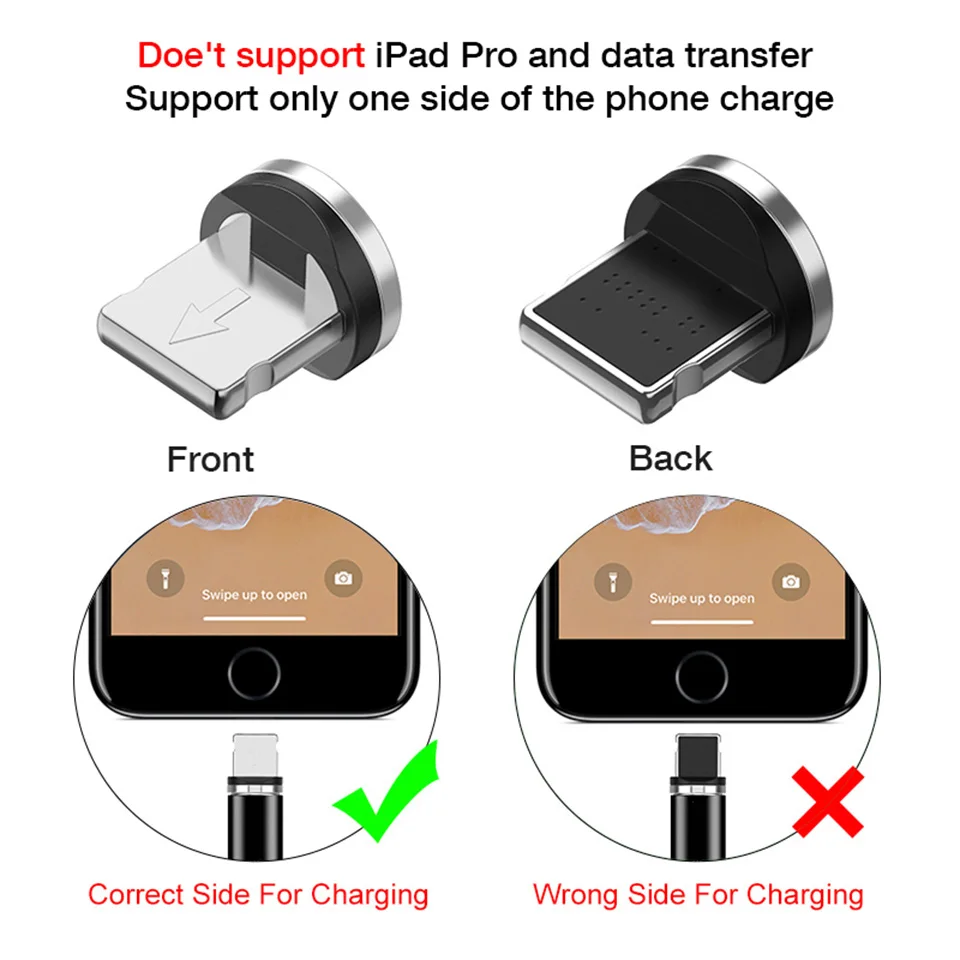 1 м 2 Micro USB Магнитный кабель usb type C Шнур для iPhone Разъем Зарядное устройство