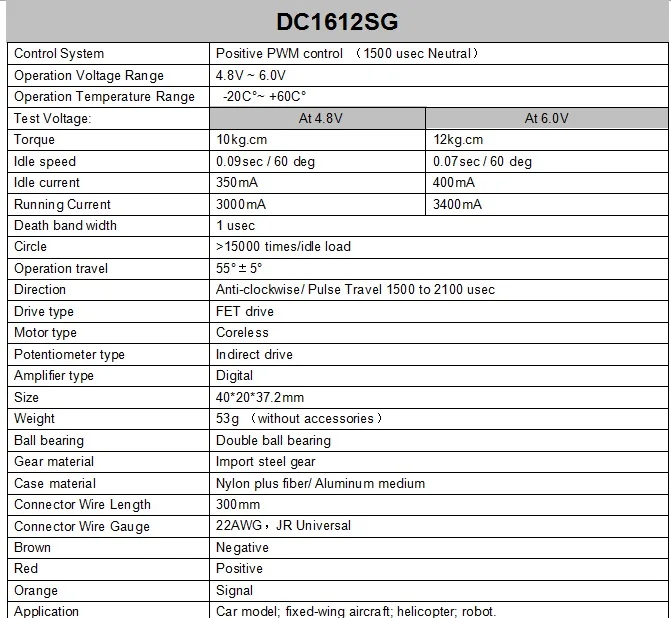 Goteck DC1612S Цифровой Металлический Редуктор DC1612 53g 12 высокий крутящий момент без сердечника сервопривод для RC модели автомобиля/самолета с фиксированным крылом/самолета