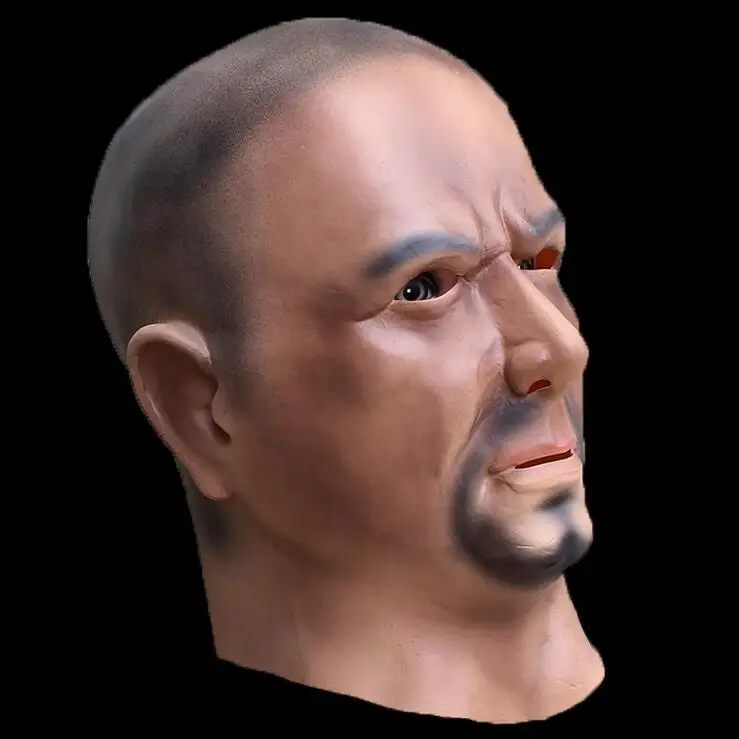 Искусственная Мужская латексная маска на голову накладные парики борода