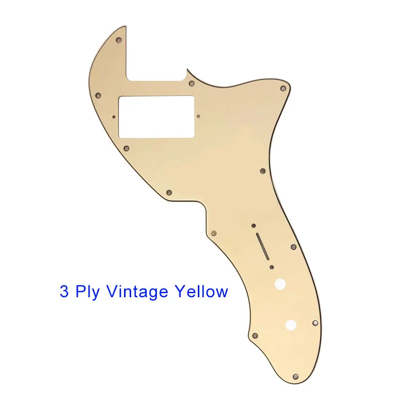 Vintage Yellow Pleroo пользовательские гитарные части-для США Thinline Tele 69 гитарная накладка с PAF хамбакером царапина пластины, Многоцветный выбор - Цвет: Vintage Yellow