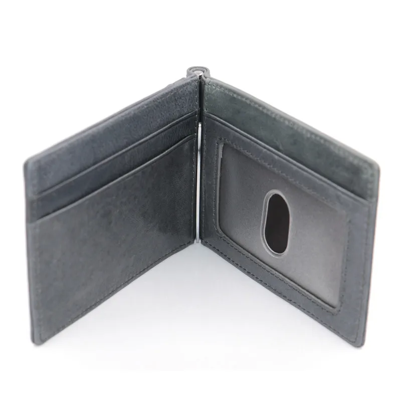 RFID Блокировка мини зажим для денег кошелек мужской бренд Повседневный двойной