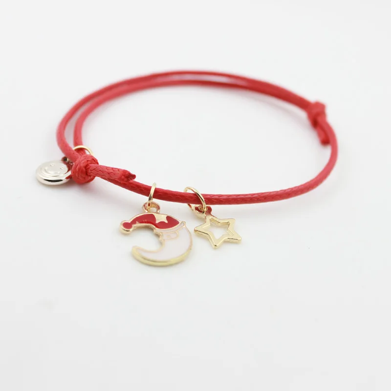 Мода ручной работы Регулируемый размер золотистого цвета Луна и звезда розовое