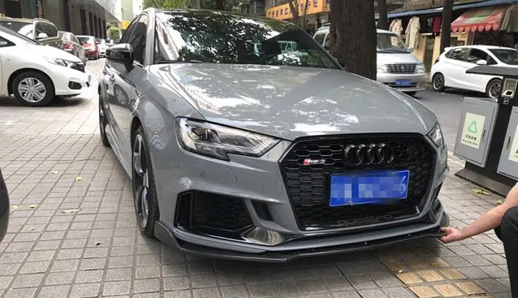 High Quality Carbon Fiber Car Bumper Front Lip Spoiler Fits For AUDI A3 S3 RS3 2014 2015 2016 / 2017 2018 2019 BY EMS | Автомобили и