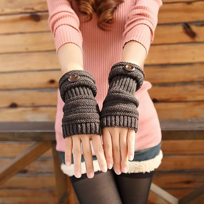 Женские и мужские перчатки ручной работы теплые зимние без пальцев вязаные