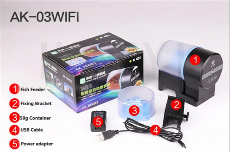Sunsun WIFI Smart Programmable Aquarium Automatic Fish Feeder Auto Food Dispenser for Tank Electronic Timer | Дом и сад