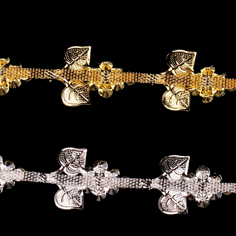 1 ярд золотистого и серебряного цвета модельные туфли со стразами одежда