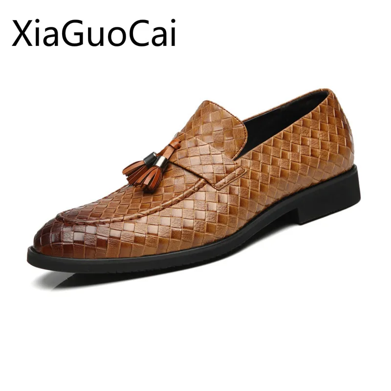 

Genuine Leather Round Toe Mens Casual Shoes Leather Luxury Brand Male Oxfords Slip on Waterproof Mens Loafers Shoes