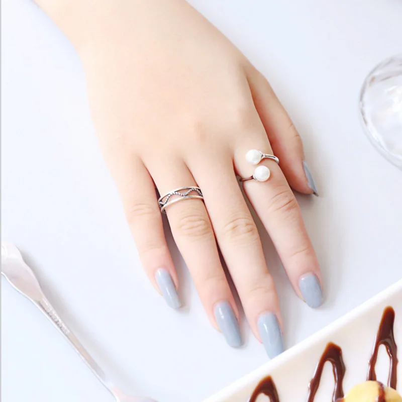 Кольцо с двойными бусинами открытое в воде искусственное кольцо ювелирные