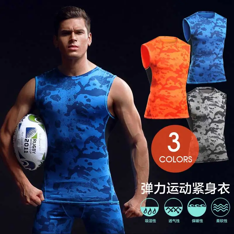 Мужская быстросохнущая майка для тренажерного зала компрессионная футболка топ