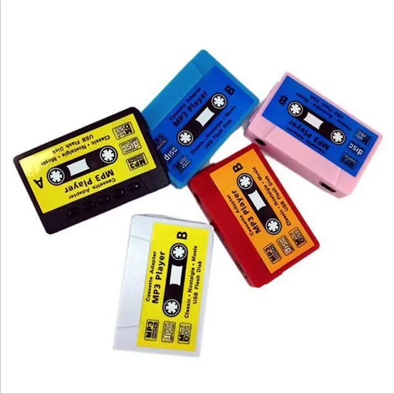 Ретро Лента цветной mp3 плеер мини Mp3 музыкальный Micro TF слот для карты USB спортивный