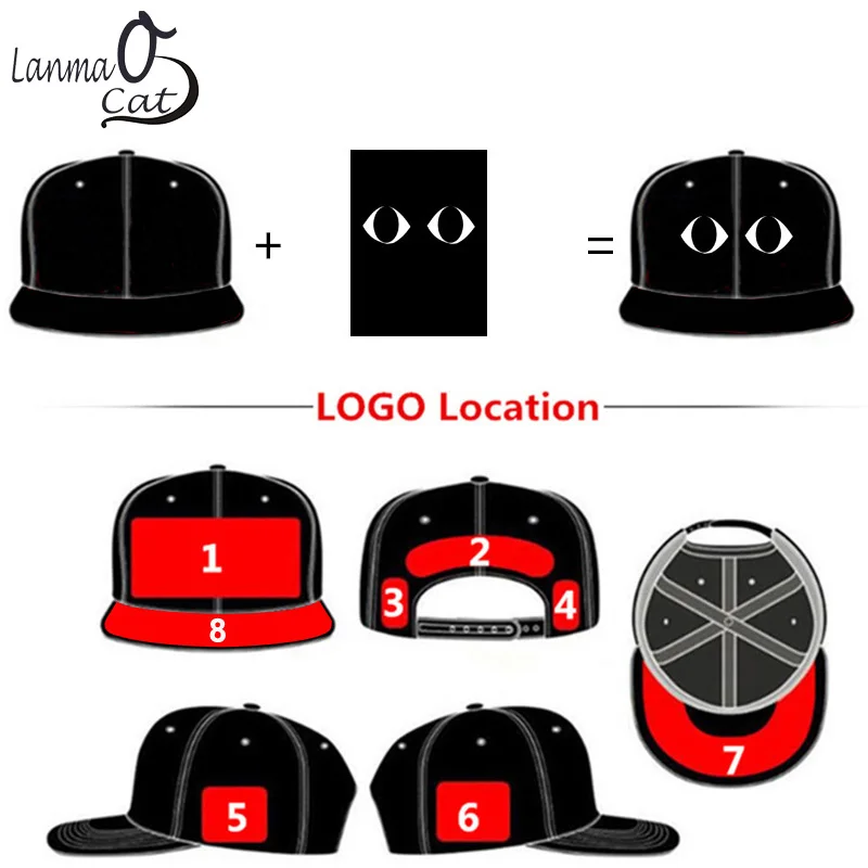 Lanmaocat Маскировочная шапка Snapback кепки в стиле хип-хоп для взрослых мужчин и женщин унисекс дети пользовательские логотип печатные или вышивка модные шапки