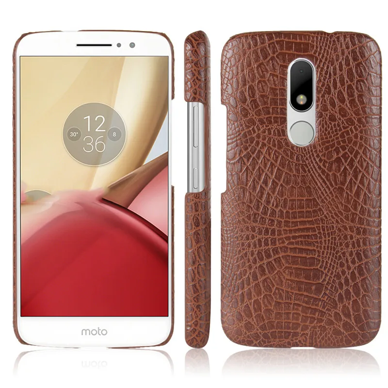 Чехол для Motorola Moto M XT1662 XT1663 Жесткий из крокодиловой кожи обложка на заднюю панель