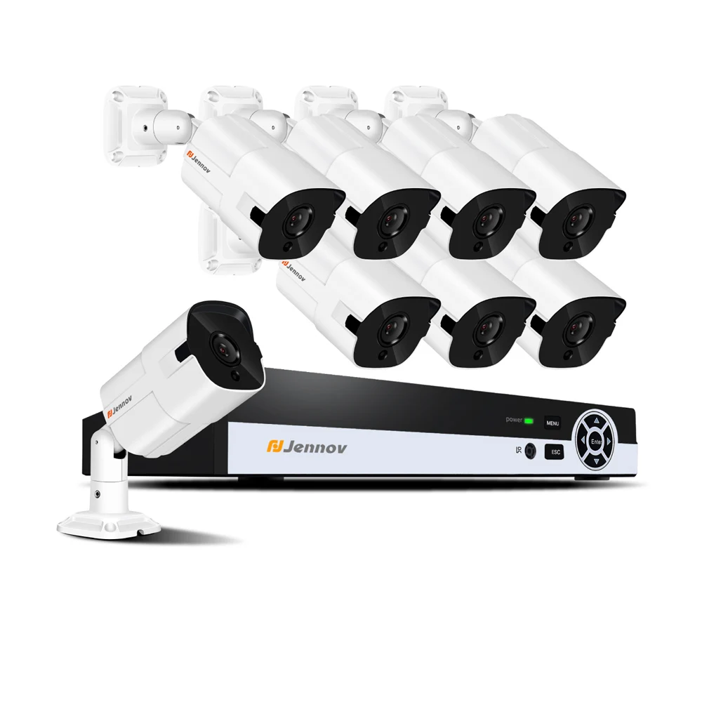 Jennov 5.0MP H.265 камера безопасности системы NVR комплект видеонаблюдения POE IP Cam CCTV комплект аудио запись P2P HD ночное видение - Цвет: 8 Pieces Cameras