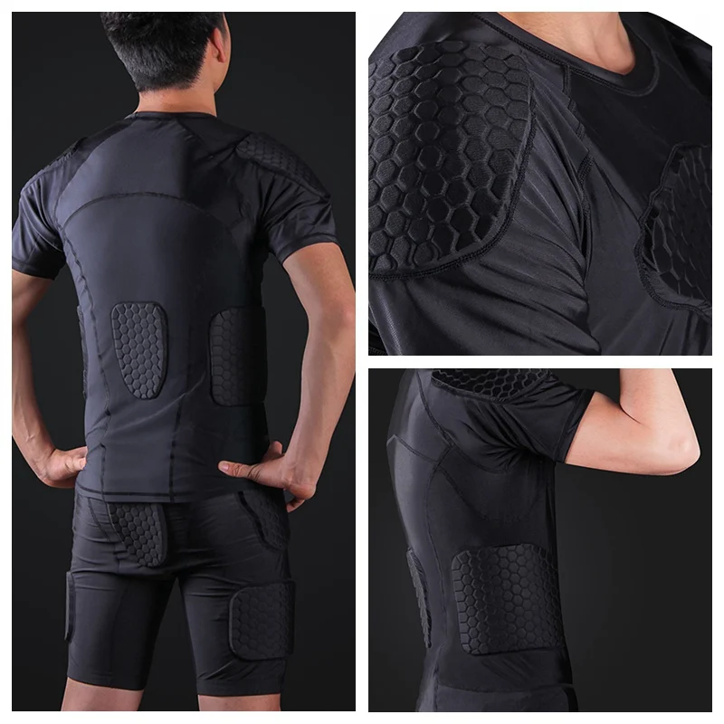 

Sports Honeycomb Compression Shirt Anti-Collision Short Sleeve T-shirt Clothes Outdoor Riding Basketball Sports Protective Gear