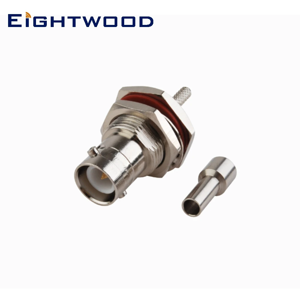 

Eightwood 5PCS RP-BNC Plug Male Bulkhead with O-ring Striaght RF Coaxial Connector Adapter Crimp RG316,RG179 Cable for Antenna