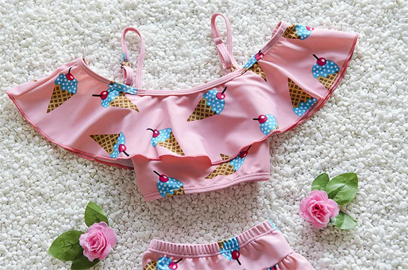 Бесплатная доставка Новинка 2019 года детский купальный костюм для девочек бикини