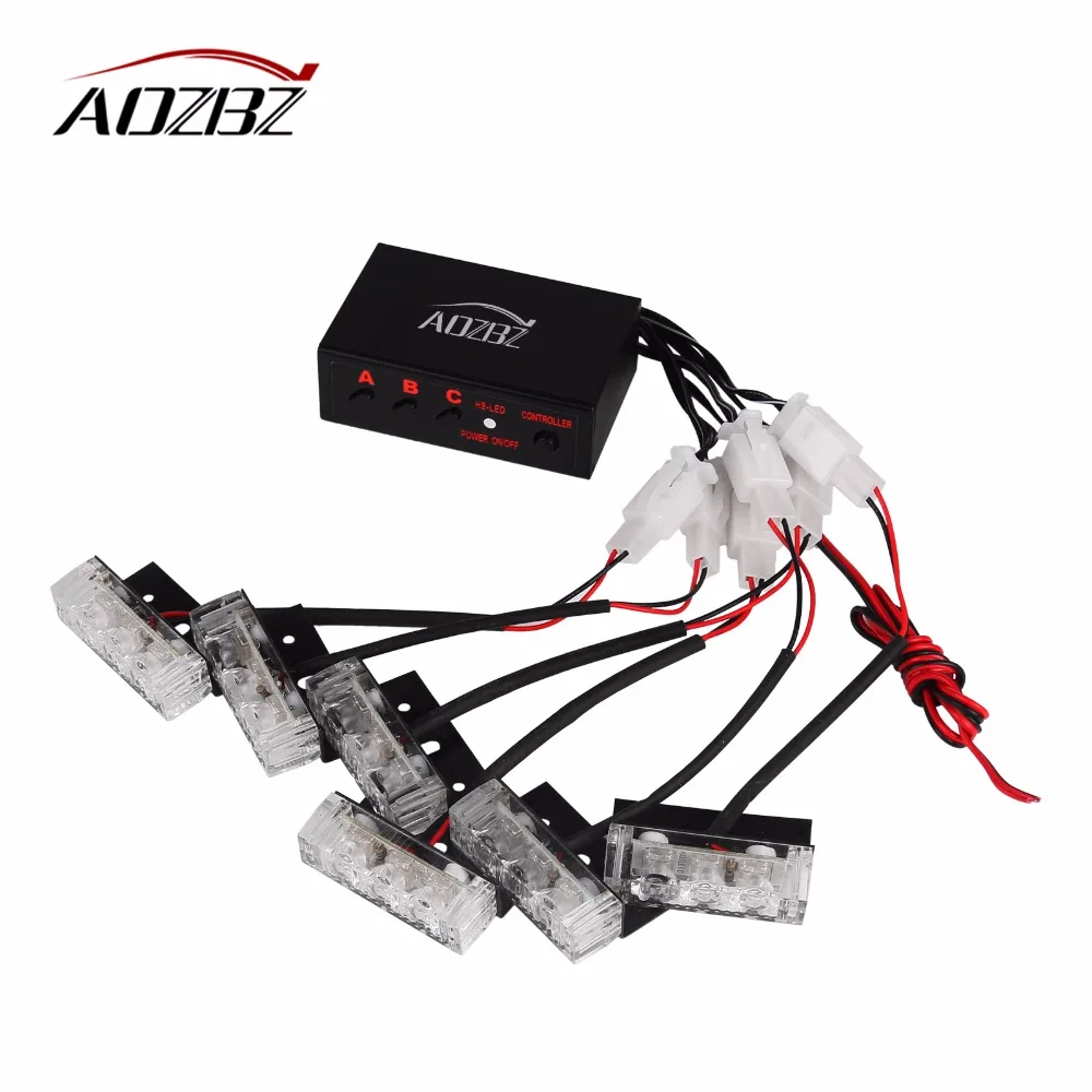 Автомобильный аварийный предупредительный стробоскоп Вспышка 6 бар 3 светодиода