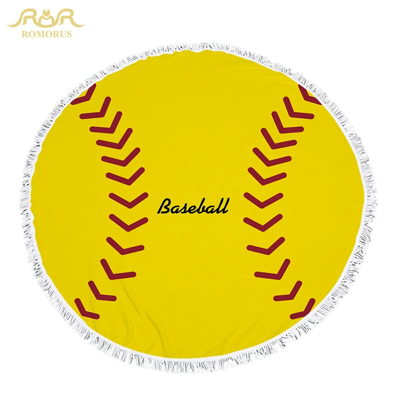 Cool Football Print 150CM Round Beach Towels Wrapped Shawl Microfiber Bath Towel with Tassel Soft Yoga Mat Rug Carpet Tapestry | Дом и сад