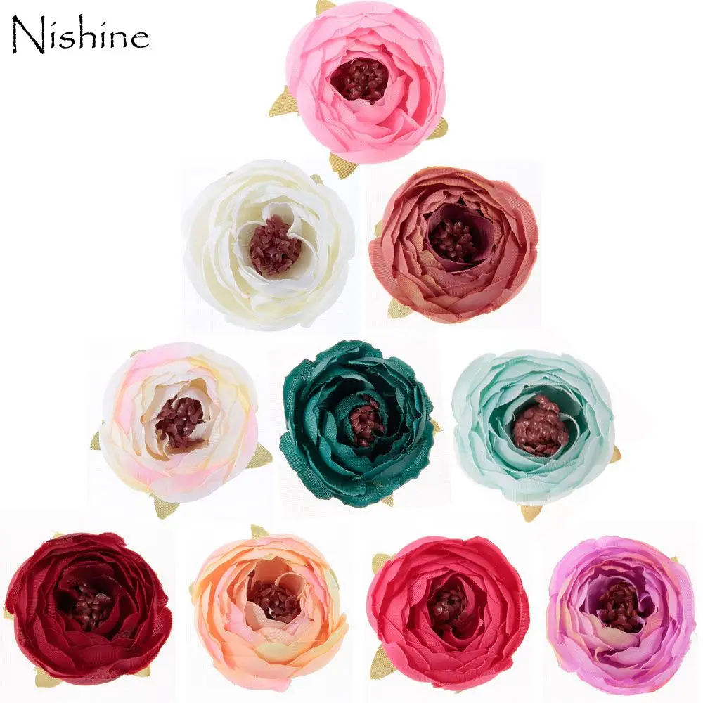 NISHINE 30 шт./лот 1 8 дюймов тканевый цветок розы для корсажа брошь головной убор