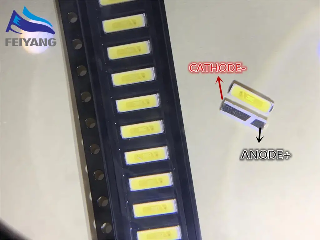 50 шт. светодиодный светильник EVERLIGHT 7020 подсветка телевизора высокая мощность 0 5