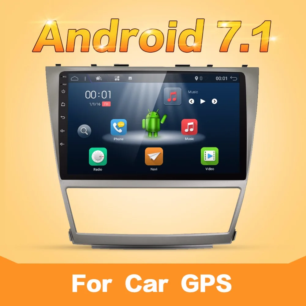 10 1 дюймов Android 7 dvd плеер автомобиля с gps 3g 4 г WI FI BT Радио Стерео Navi карте для Toyota camry
