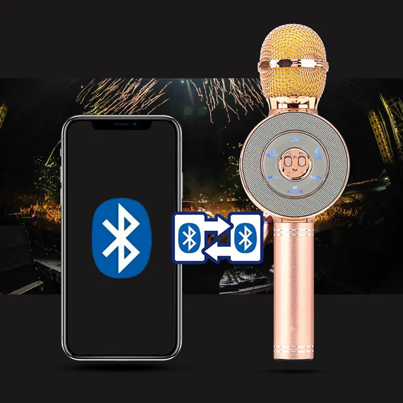 Новый беспроводной Bluetooth караоке волшебный микрофон динамик портативный ручной