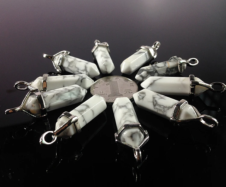 

2017 Natural Gems Stone white Crystal Pointed Reiki Chakra Necklaces Earrings Necklaces Pendants Beads Jewelry Making 10Pcs/lot