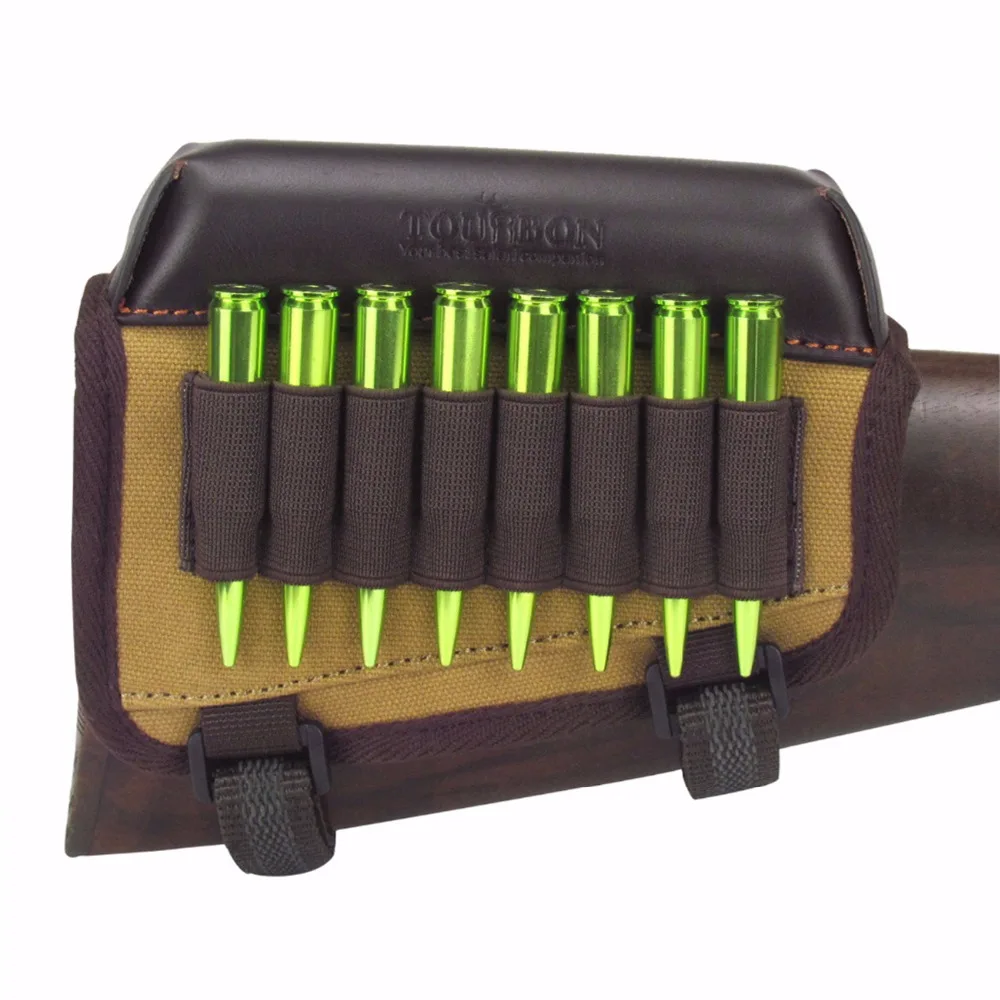 

Tourbon Hunting Gun Rifle Butt Stock Cheek Rest Riser Canvas w/Ammo Cartridges Shells Holder Carrier .306,.30-08 Shooting