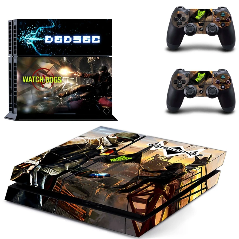 Ps4 часы с кожаным ремешком для собак 2 стилизованное покрытие Стикеры чехол Sony