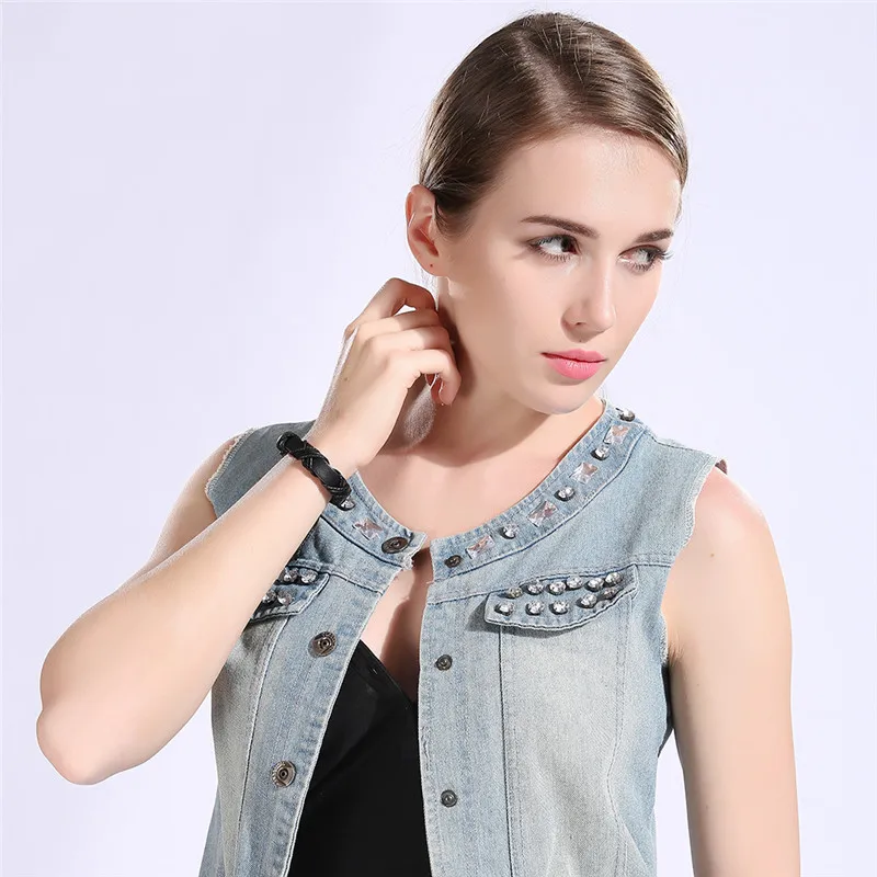 Женский/мужской повседневный регулируемый браслет Викинга черный/коричневый