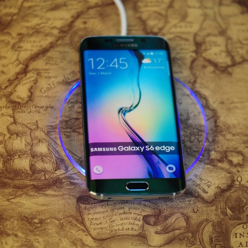 Беспроводное Зарядное Устройство Itian Ци Pad A9 для Samsung Galaxy S7 край S6 Край Note5 Edge Plus (AC