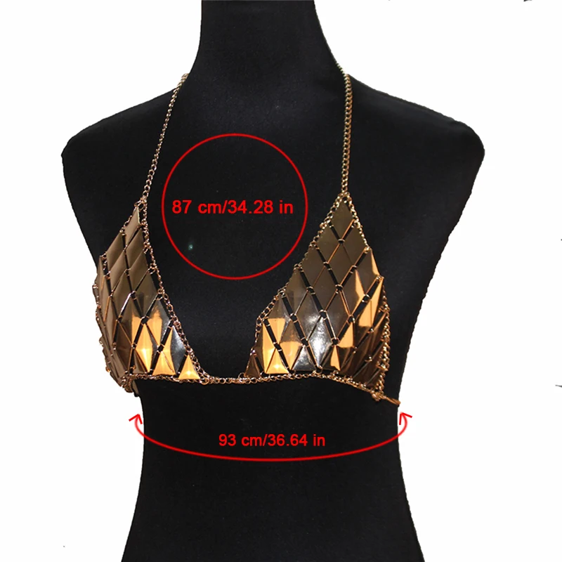Пикантные модные богемные Для женщин ромб Металл верхний Жгут Бюстгальтер тела
