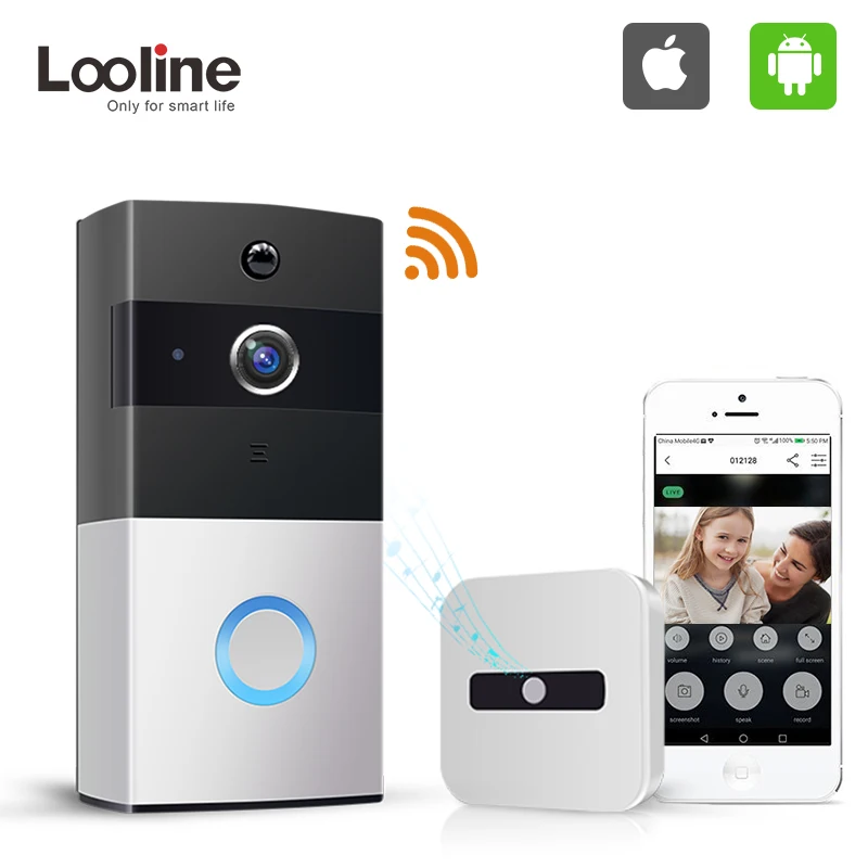 Дверной звонок камера Wi Fi видеодомофон IP дверной Looline наружный аккумулятор PIR IP65