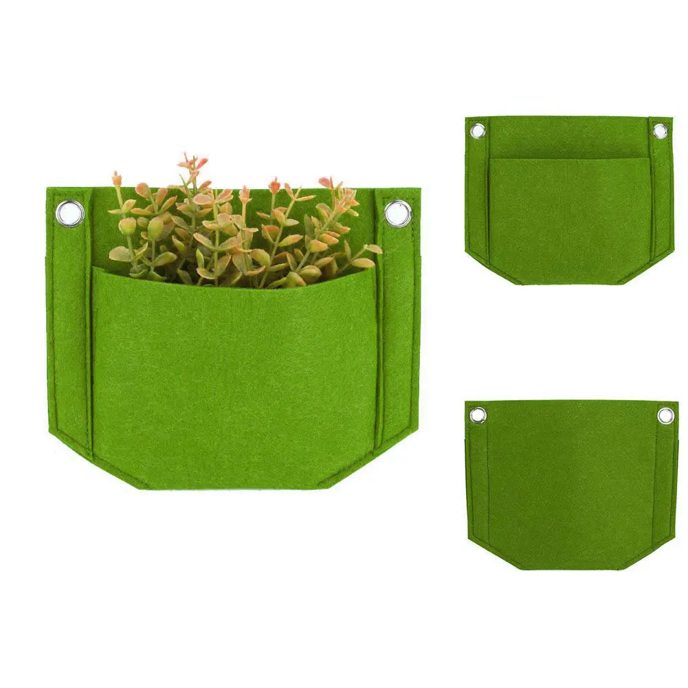 green 19,5X16X0,4 см одеяло кашпо Садовый цветок выращивать повесить ряд семена Стены Посадки Мешок для Домашний декор с рисунком растений - Цвет: green