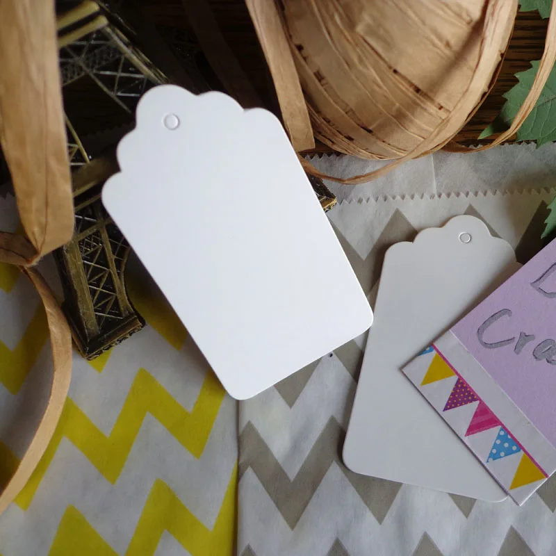 100 шт. белые закладки с зубчатыми краями 3 х5 см|white bookmark|blank bookmarksgifts bookmarks |