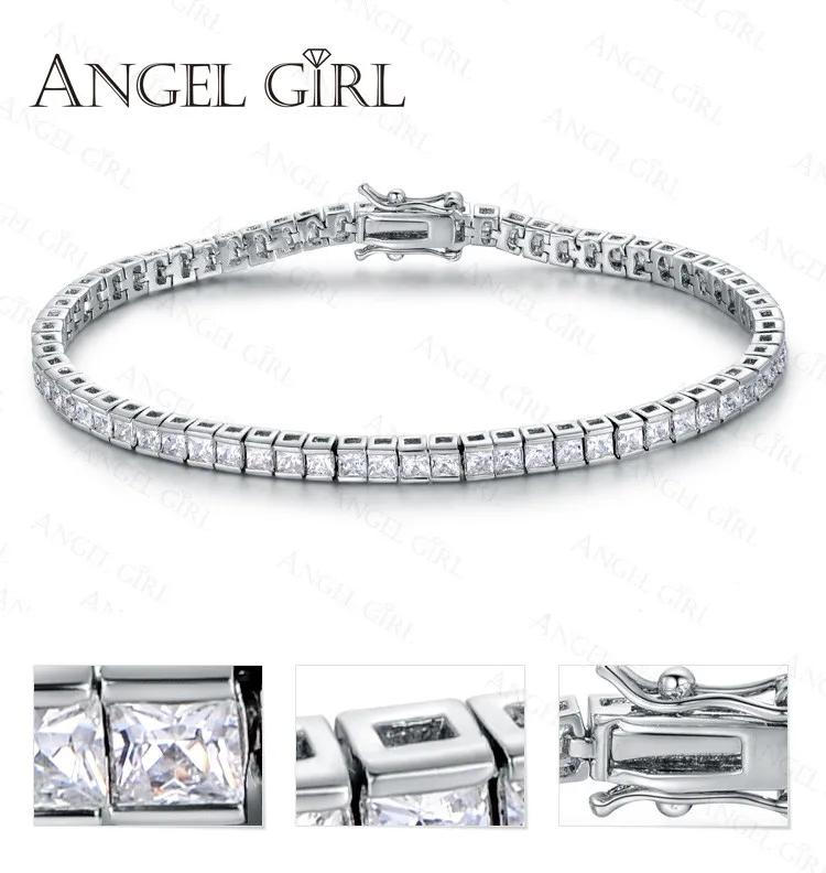 AngelGirl Винтаж Оптовая Продажа Элегантные квадратные теннисные браслеты для