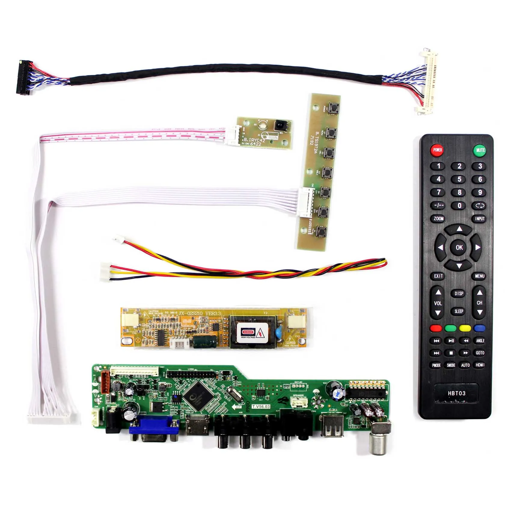 ТВ+ HDMI+ VGA+ AV+ USB lcd Плата управления для 18,5 дюймов 1366x768 G185XW01 V0 LM185WH1 M185XW01 lcd