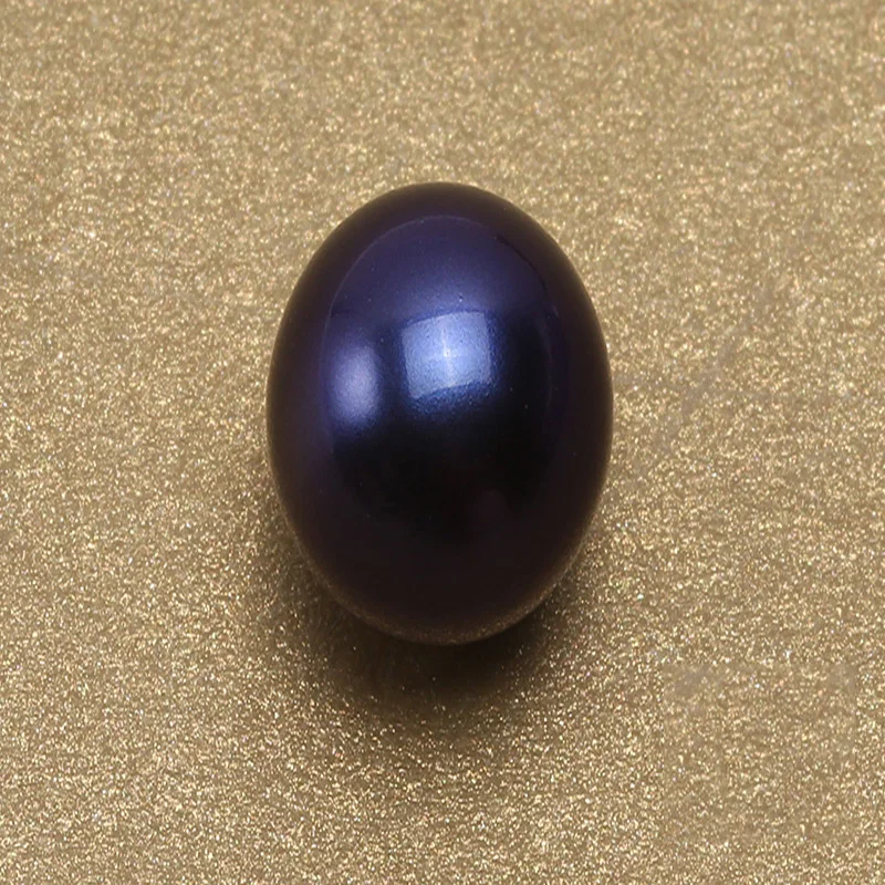 

JYX Wholesale 10-12mm Navy Blue Round Seashell Pearl Bead Jewelry Making DIY Earring