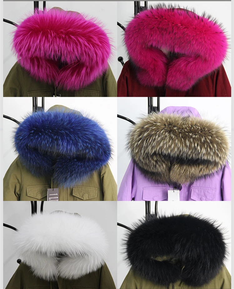 Женская куртка с большим капюшоном черная парка мехом енота на капюшоне новинка