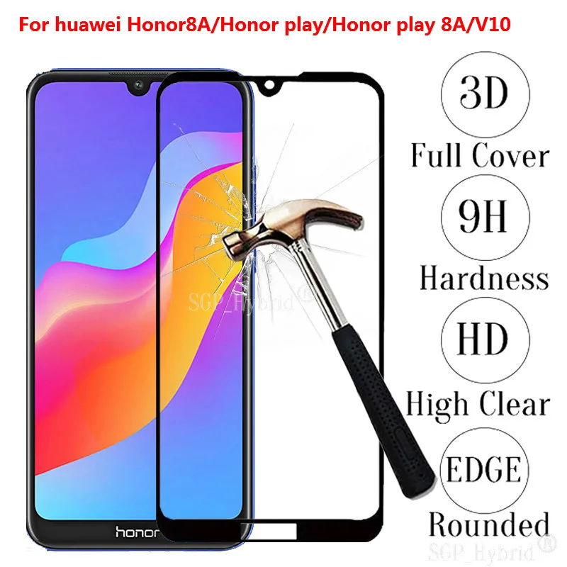 XINDIMAN 3D полное Защитное стекло для huawei honor8A honorV10 черная пленка из закаленного
