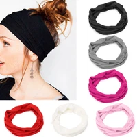 new women soft hairband wide elastic stretch running yoga turban head wrap scarf hair accessories autumn