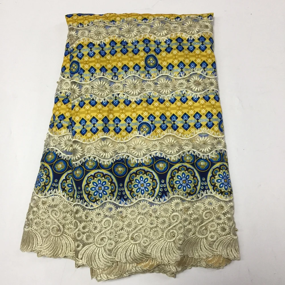 Tissu воск brode Африканский шнур кружева Водорастворимая Ткань для платья 5yds Высокое