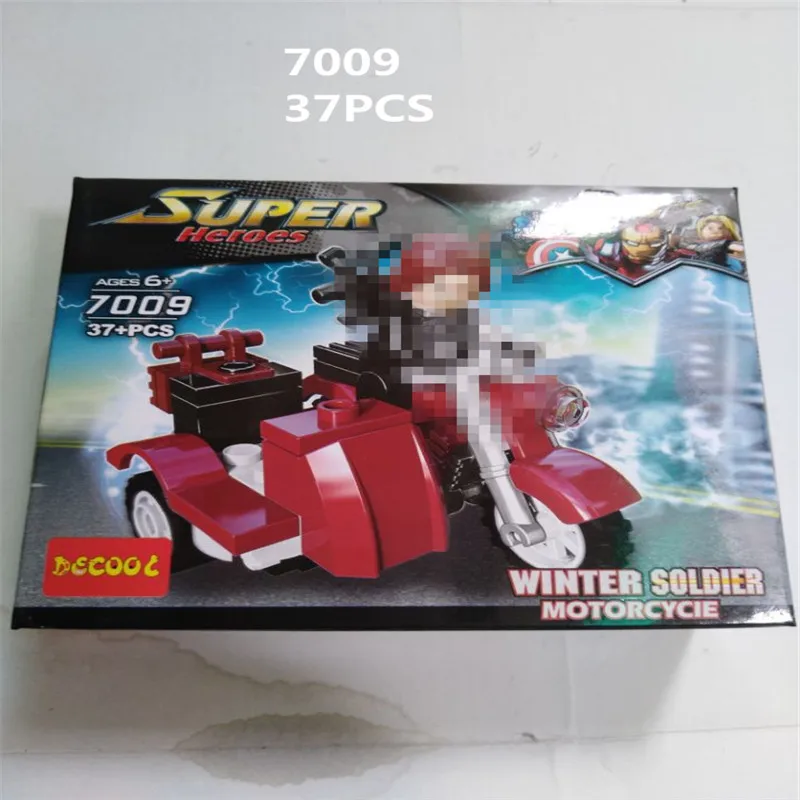 Decool 7008-7013 Marvel Super Hero гражданская война мотоциклы строительные блоки кирпичи