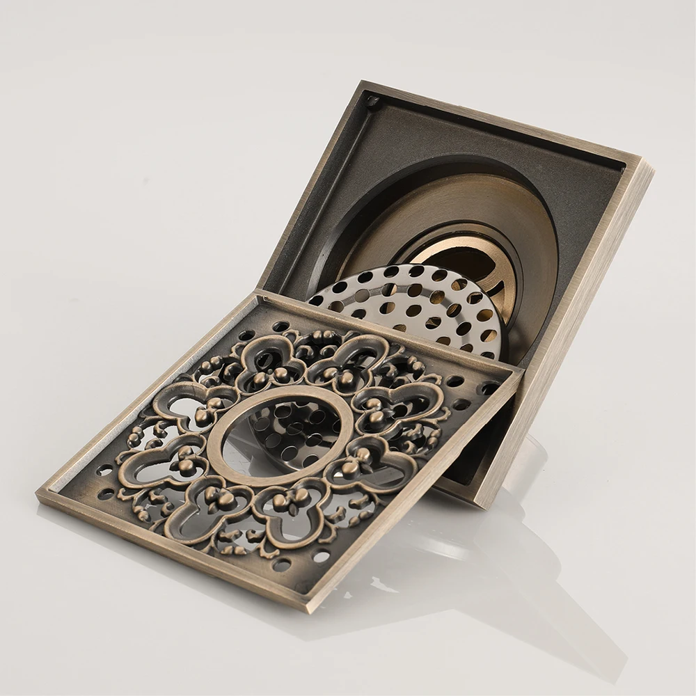 

HIDEEP Brass Antique Bronze Deodorant Drain Copper Chrome Plated Special Washing Machine Shower Floor Drains
