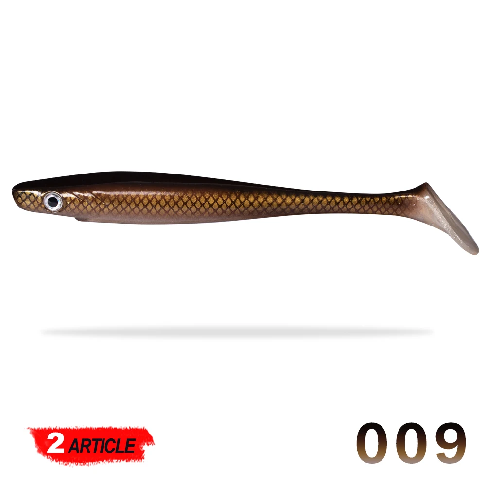 009 Hunthouse 2 шт./лот pro shad Щука приманка 20 см 50 г Краска Печать приманка весло хвост shad силиконовая souple leurre натуральный мускусный - Цвет: 009