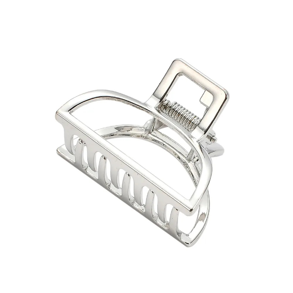 Women Geometric Metal Hair Claw Solid Color Hair Crab Retro Hair Clips Make UP Hair Accessories Large Size Hairpin 40# dropship
