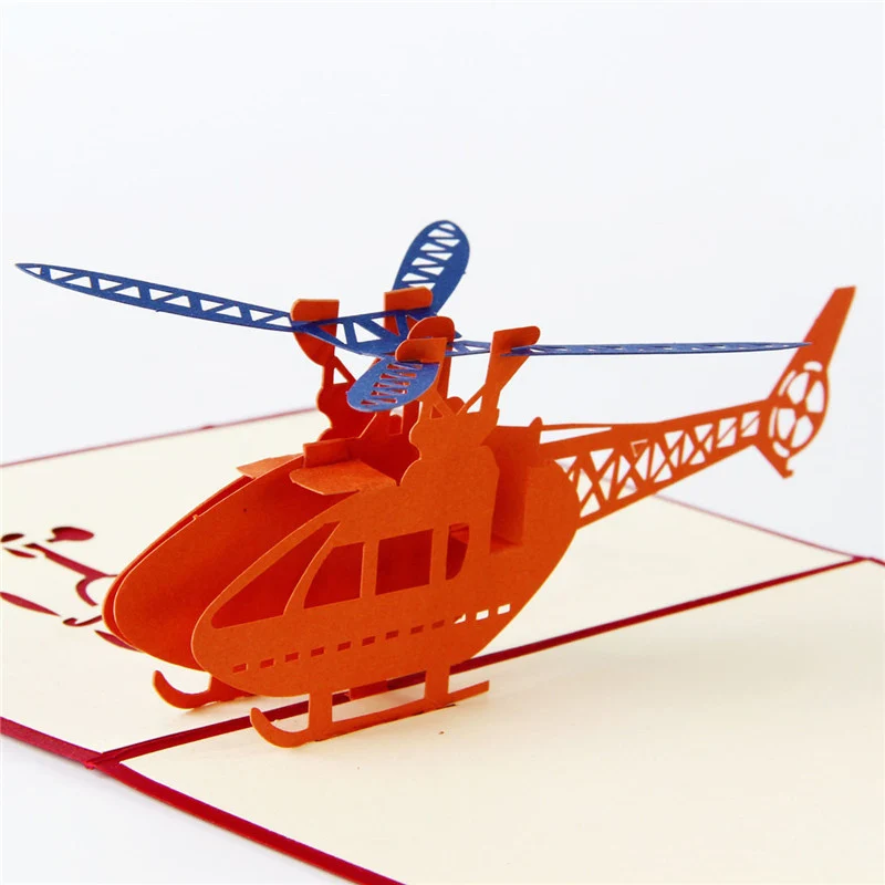 3D лазерная вырезка ручной работы резьба вертолет бумажные Пригласительные